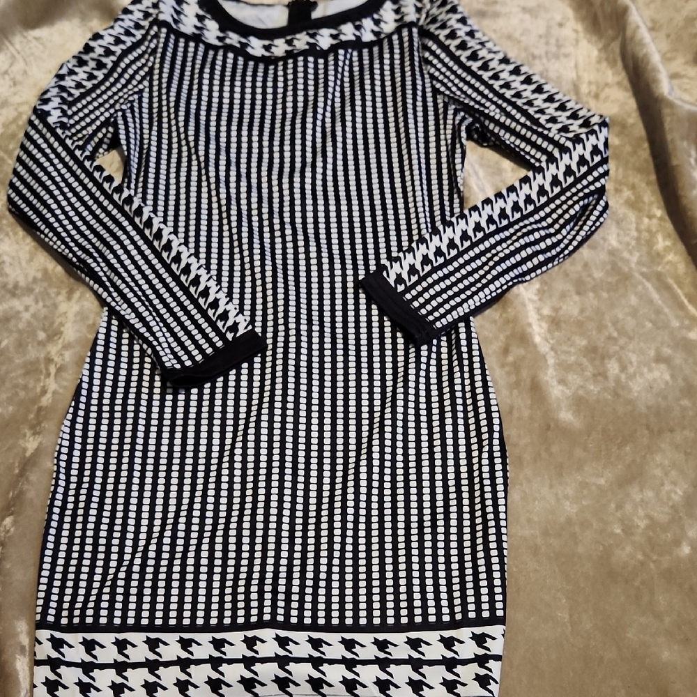 Black and White Patterned Dress